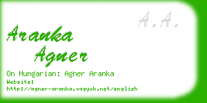 aranka agner business card